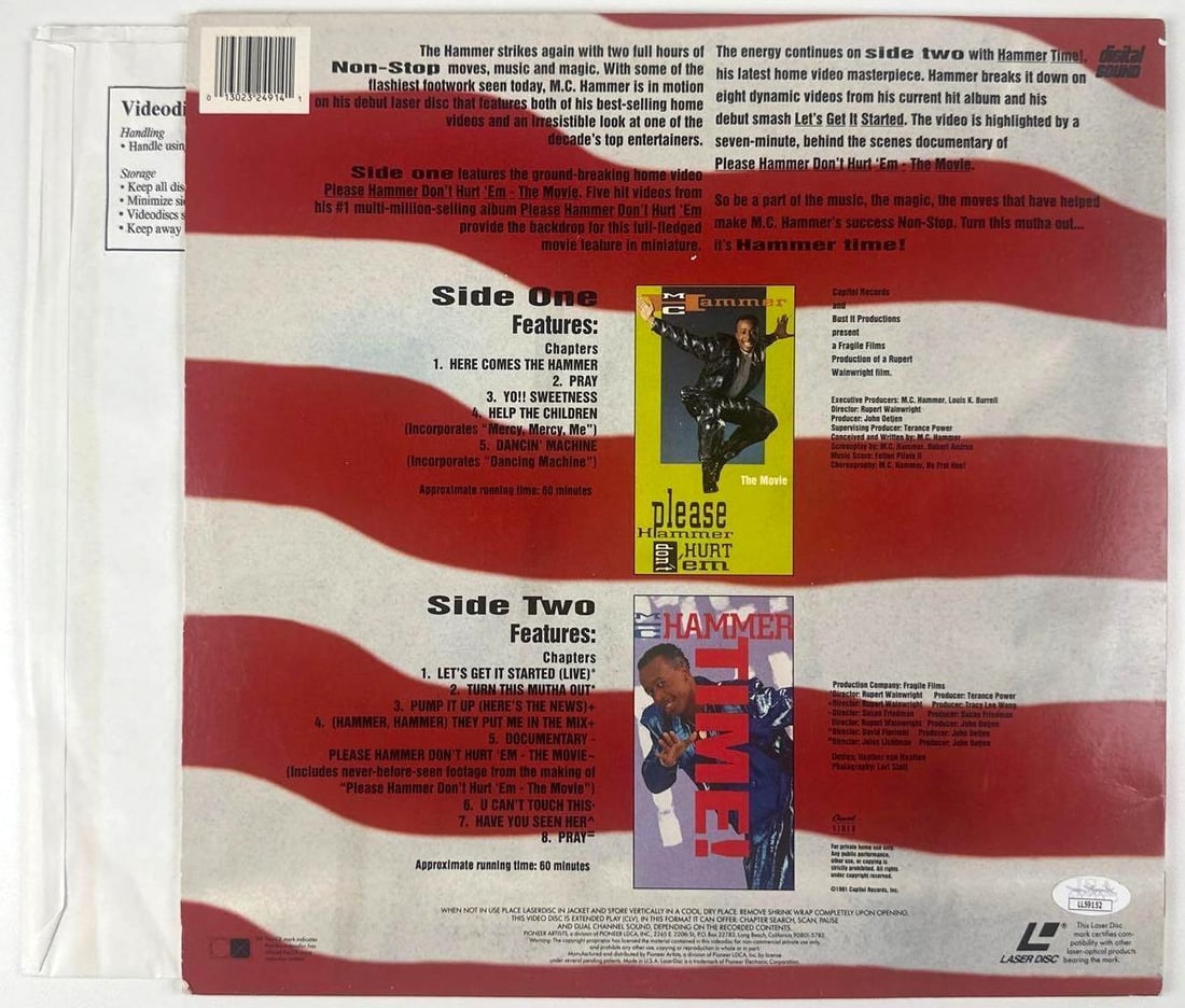MC Hammer Signed "Non-Stop" Laserdisc Video Collection Album (JSA Authentication) - 3