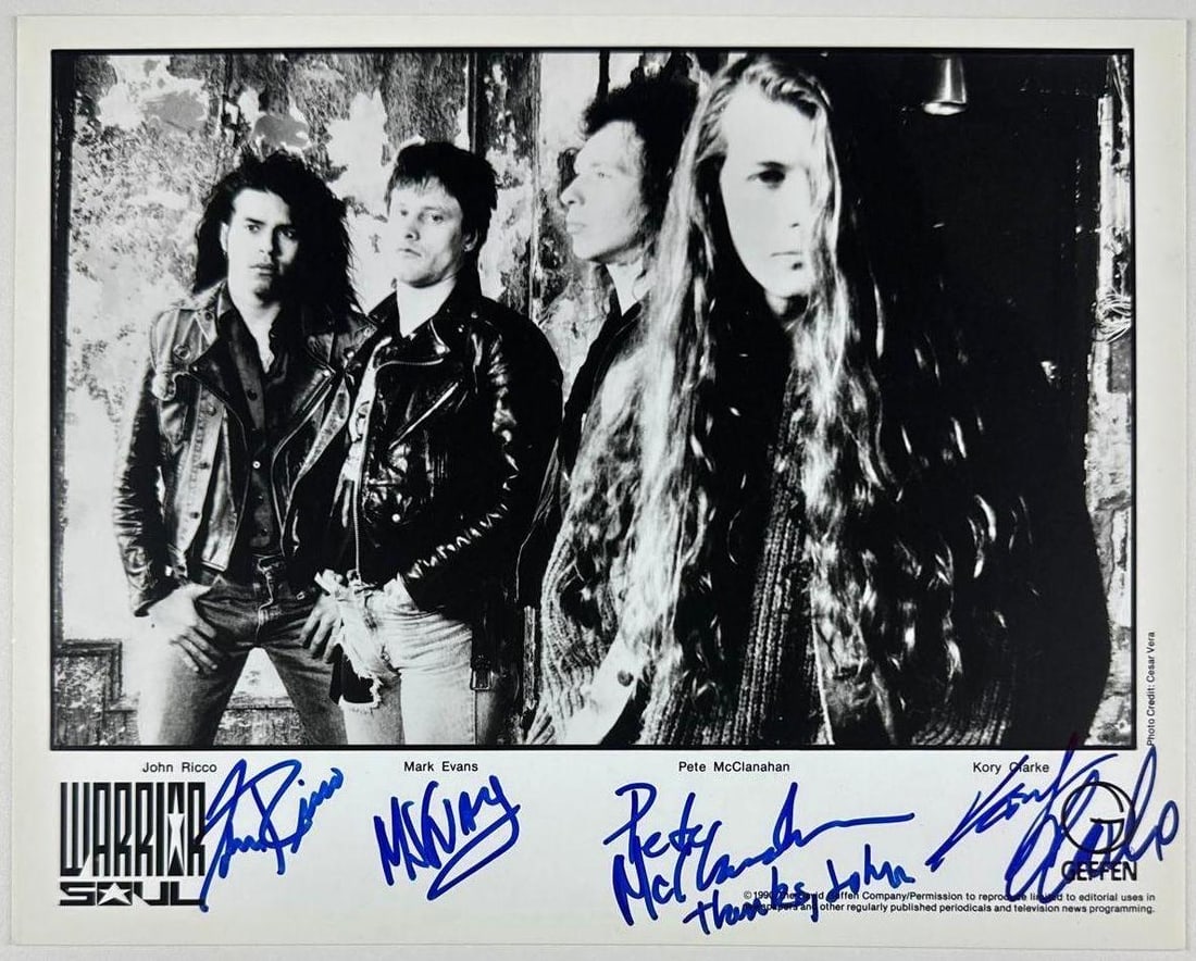 Warrior Soul Group Signed 8" x 10" Promo Photo (4 Sigs) (Third Party Guaranteed) (1 of 1)