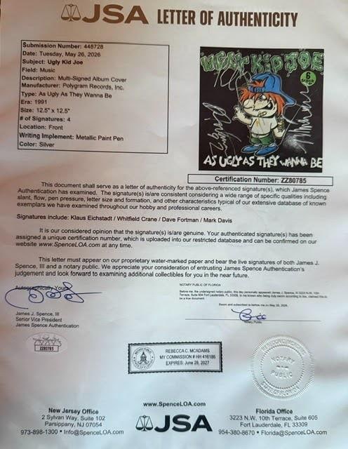 Ugly Kid Joe Group Signed "As Ugly As They Wanna Be" EP Album (4 Sigs) (JSA) - 4