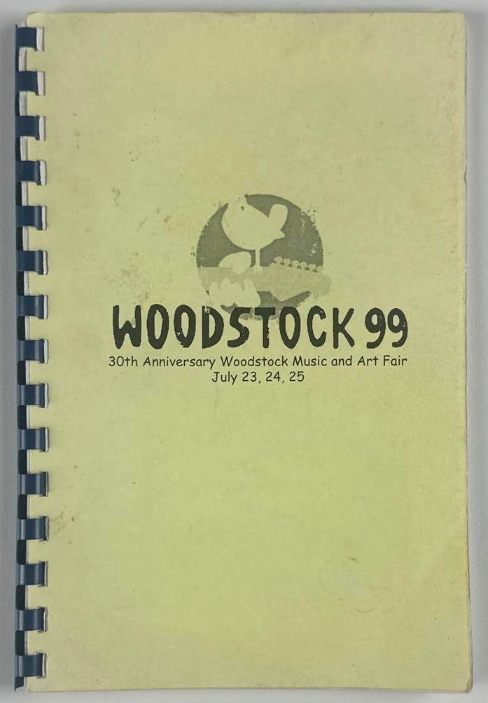 Woodstock 30th Anniversary Music & Art Fair 1999 Staff Guide Booklet (Chip Rachlin Collection): Yellow paper 8.5" x 5.5" 30th Anniversary Woodstock Music & Art Fair 1999 staff guide booklet. In very good condition, with some signs of scattered wear, including fading of the original color cover,