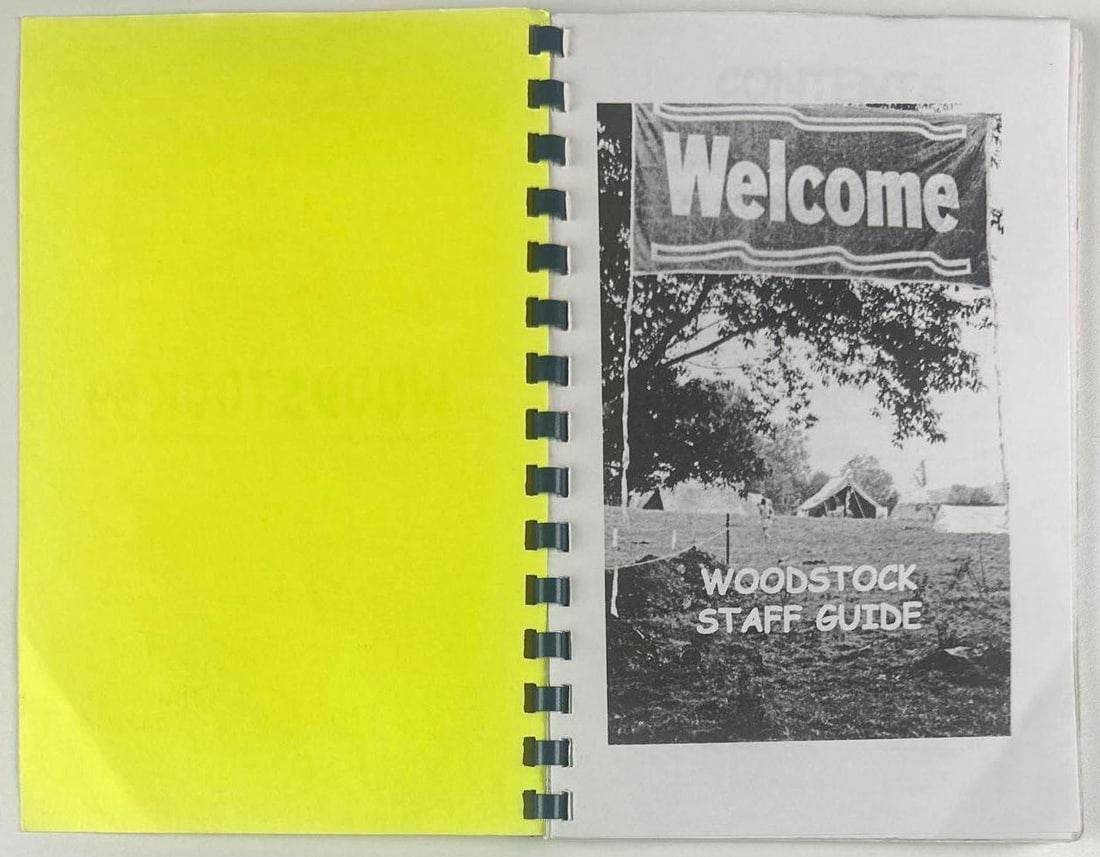 Woodstock 30th Anniversary Music & Art Fair 1999 Staff Guide Booklet (Chip Rachlin Collection) - 2