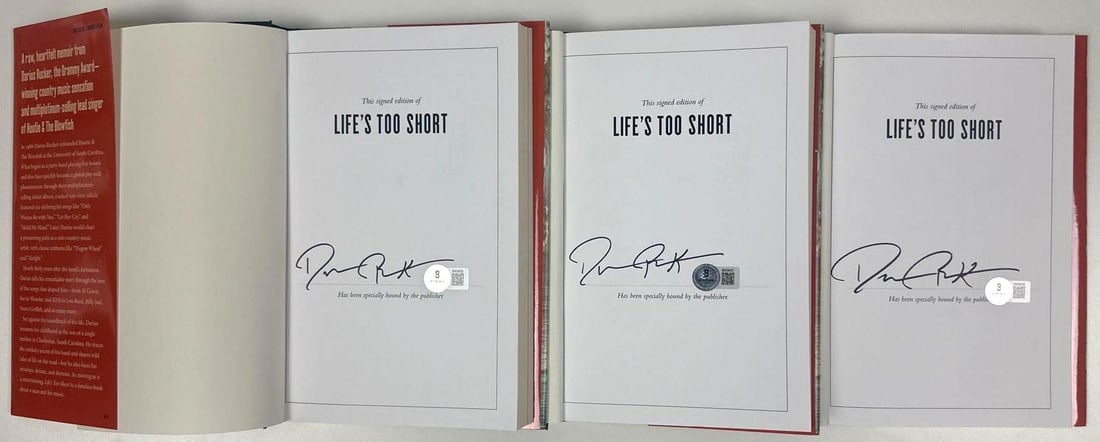Hootie & the Blowfish: Darius Rucker Signed Group Lot of (3) "Life's Too Short" Books (Beckett) - 2