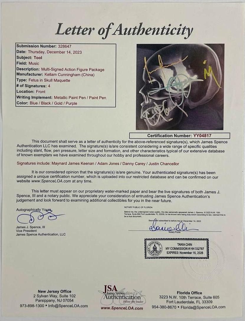 Tool Group Signed "Fetus in Skull Maquette" W/ Original Box (4 Sigs) (JSA) - 11