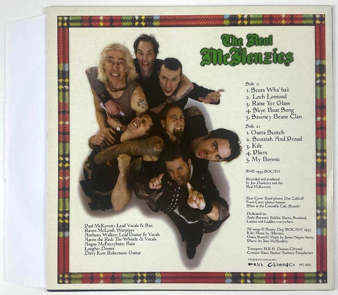 Paul McKenzie Signed The Real McKenzies Self-Titled Album (JSA Authentication) - 2