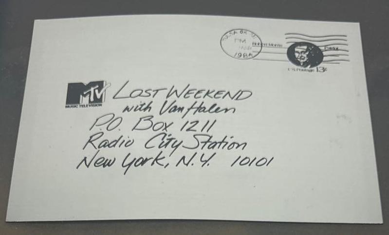 Van Halen "Lost Weekend" MTV Contest Award Presented to Chip Rachlin - 3
