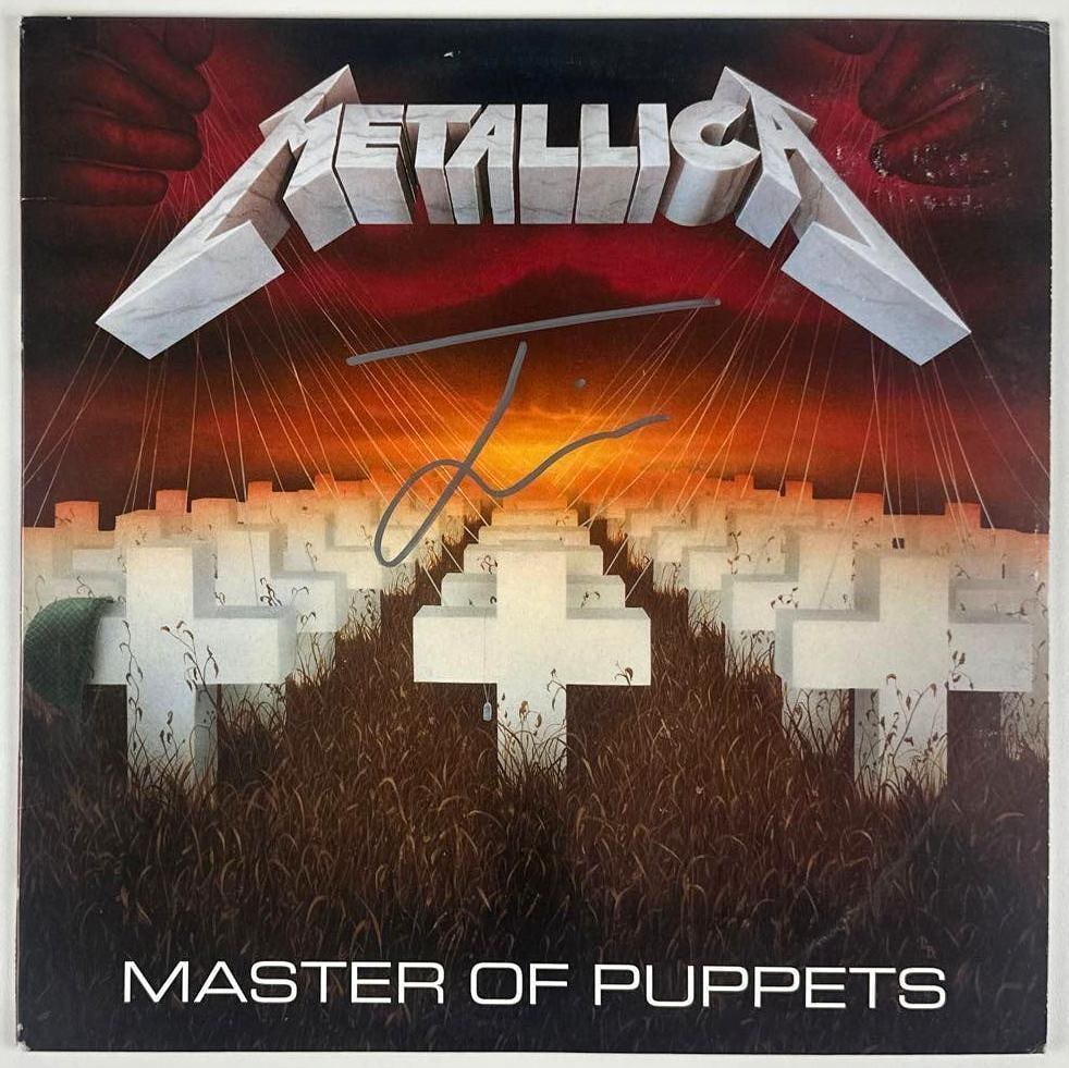 Stranger Things: Joseph Quinn Signed Metallica "Master of Puppets" Album (JSA): Metallica’s Master of Puppets album signed on the front cover in silver paint pen by actor Joseph Quinn, who portrayed Eddie Munson in Season 4 of Stranger Things. The album is famously