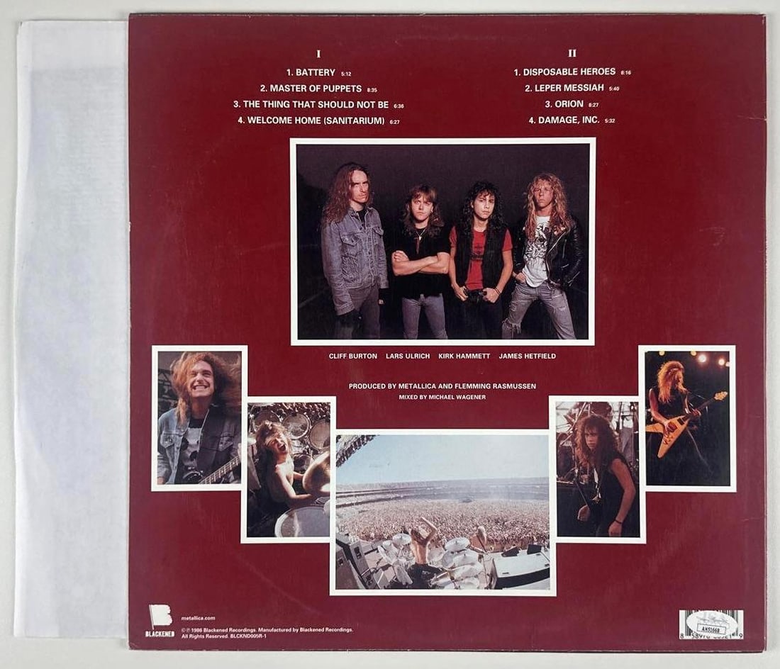 Stranger Things: Joseph Quinn Signed Metallica "Master of Puppets" Album (JSA) - 2