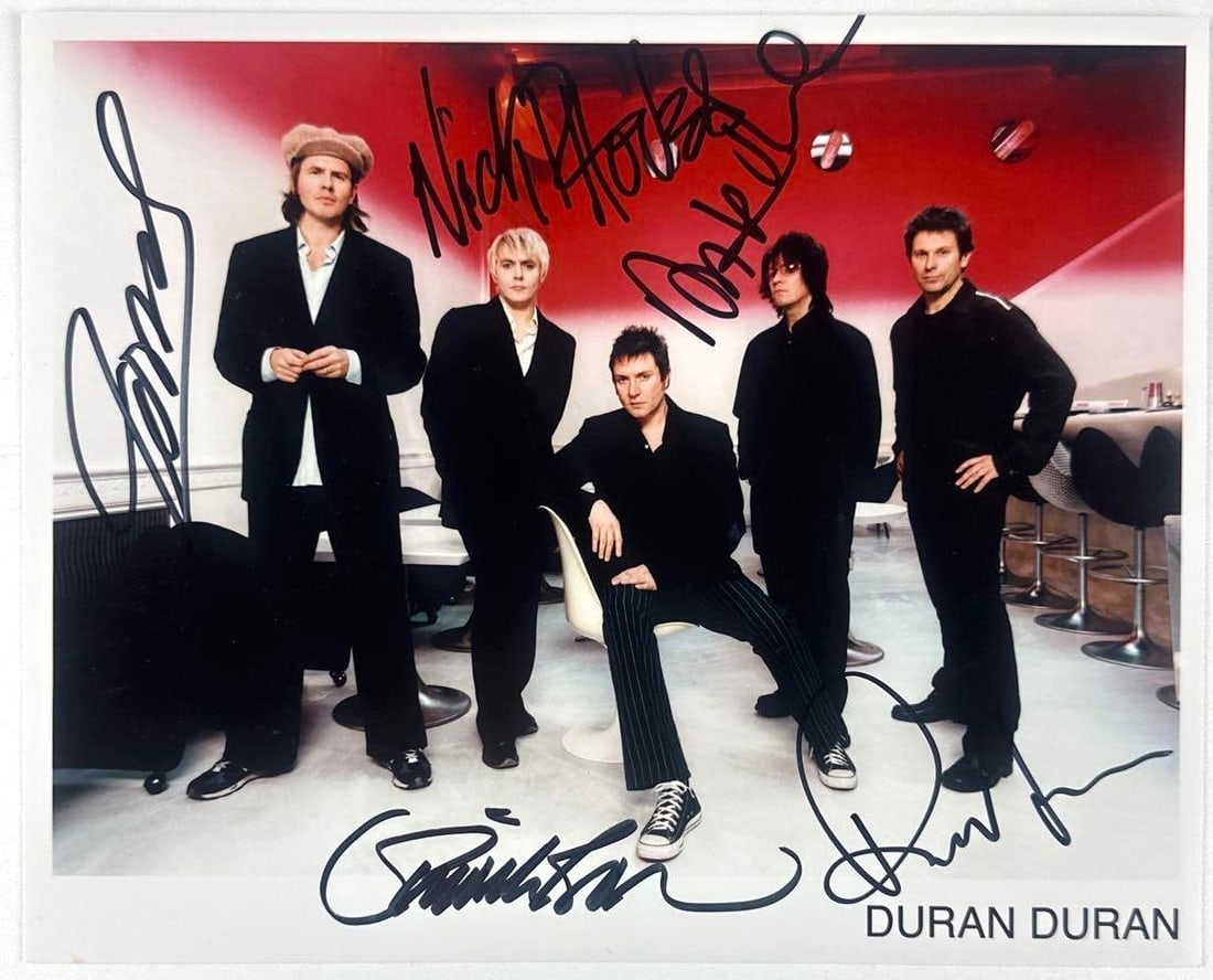 Duran Duran Group Signed 8" x 9.75" Promo Photo (5 Sigs) (Third Party Guaranteed) (1 of 1)