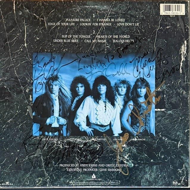 House of Lords Group Signed "S/T" Album (5 Sigs) (Third Party Guaranteed): "House of Lords" album signed on the back cover in silver and black felt tip markers by House of Lords band members James Christian, Gregg Giuffria, Lanny Cordola, Chuck Wright and Ken Mary.