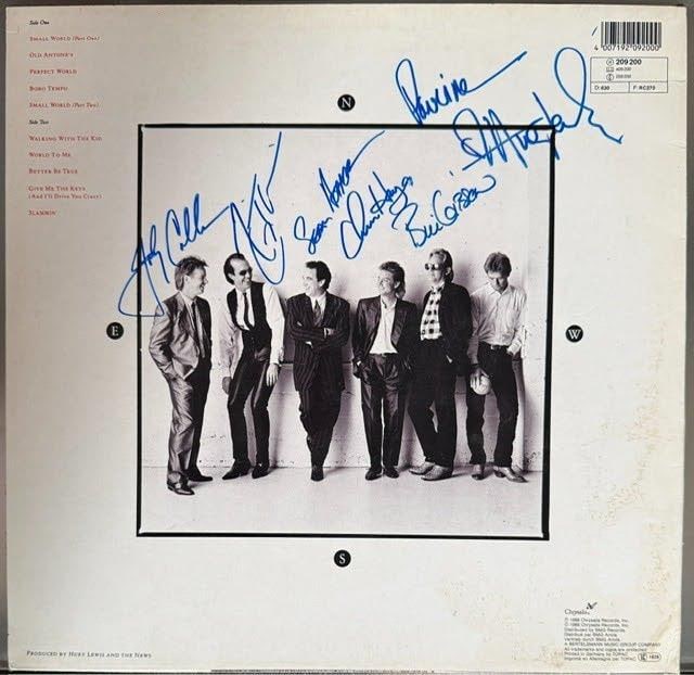 Huey Lewis & The News Signed "Small World" Vinyl Record (7 Sigs) (Third Party Guaranteed) (1 of 3)