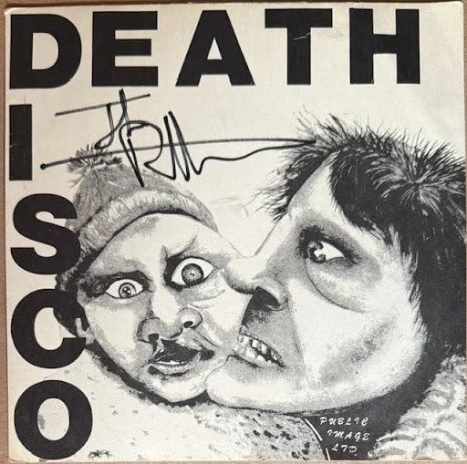 Public Image Ltd: John Lydon Signed "Death Disco"45 (Third Party Guaranteed): "Death Disco" 45 signed on the cover in black felt tip marker by Public Image Ltd. band member John Lydon. Measuring approximately 7" x 7", the sleeve is in good condition with light wear, soft corner