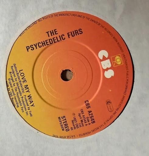 The Psychedelic Furs Group Signed "Love My Way" 45 (3 Sigs) (Third Party Guaranteed) - 4