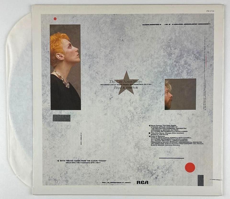 Eurythmics Group Signed "Here Comes the Rain Again" Album (2 Sigs) (JSA) - 2
