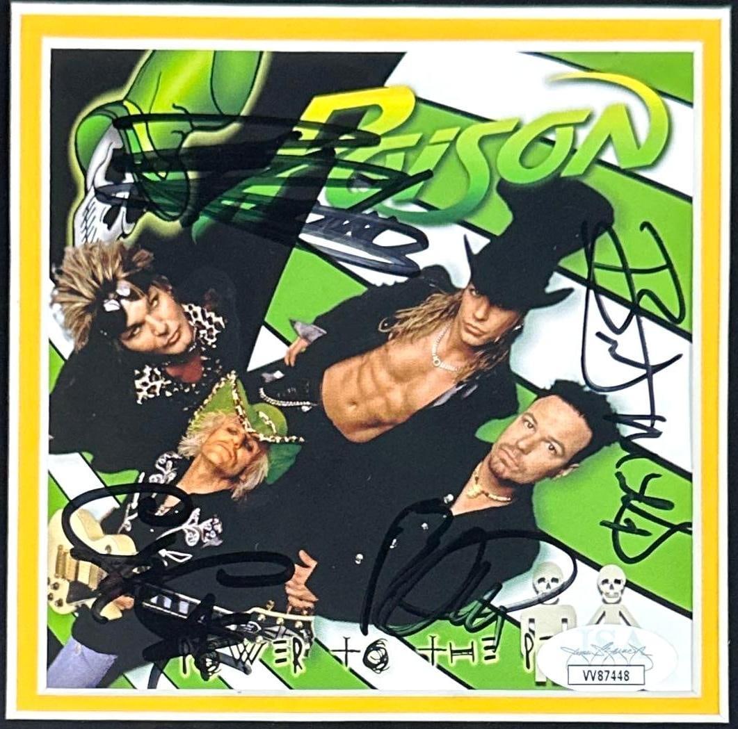 Poison Group Signed "Power to the People" CD Framed Display (4 Sigs) (JSA Authentication) - 2