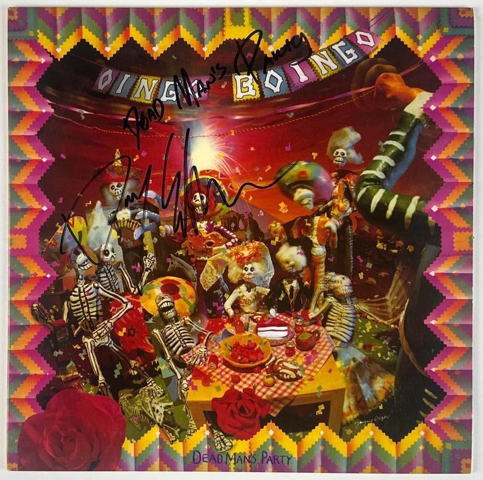 Danny Elfman Signed Oingo Boingo "Dead Man's Party" Album (JSA Authentication): "Dead Man's Party" album signed on the front cover in black felt tip marker by Oingo Boingo frontman and composer Danny Elfman. Measuring approximately 12" x 12" and in good condition with minor