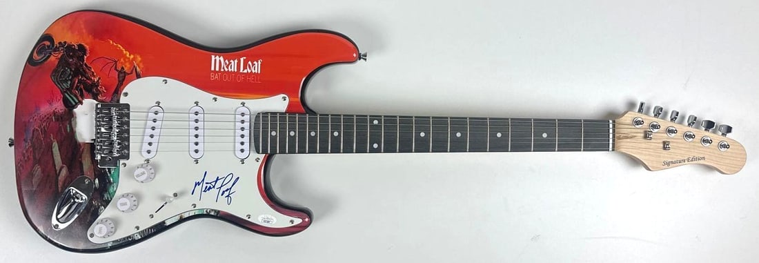 Meat Loaf Signed "Bat Out of Hell" Custom Graphics Stratocaster-Style Guitar (JSA) - 2