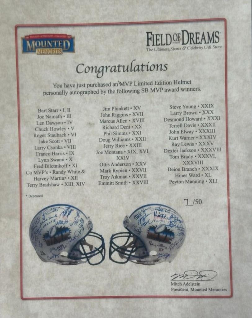 NFL Super Bowl MVPs Multi-Signed Riddell Brand Limited Edition Pro Helmet (40+ Sigs) (JSA & PSA/DNA) - 4