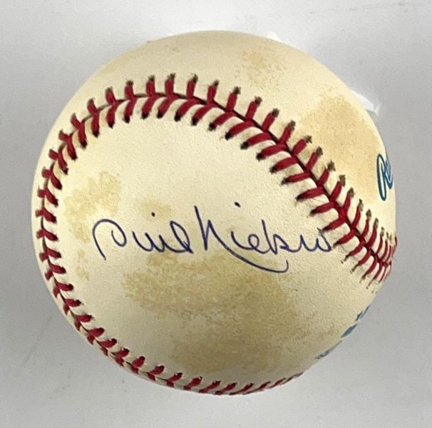 James Catfish Hunter, Brooks Robinson & Phil Niekro Signed American League Baseball (3 Sigs) - 2