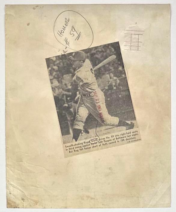 Roger Maris New York Yankees 1961 AP Wire 10" x 8" News Service Photograph - 2