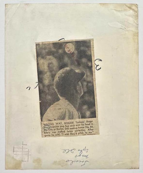 Roger Maris New York Yankees 1961 UPI Telephoto 10" x 8" News Service Photograph - 2
