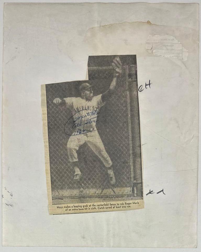 Willie Mays 1962 American League Baseball AP Wire 14" x 11" News Service Photograph - 2