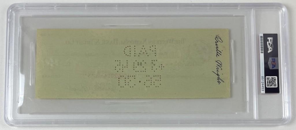 Orville Wright Twice-Signed 1945 Bank Check PSA/DNA Encapsulated - 3