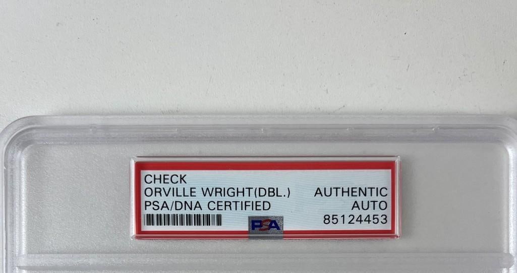 Orville Wright Twice-Signed 1945 Bank Check PSA/DNA Encapsulated - 5