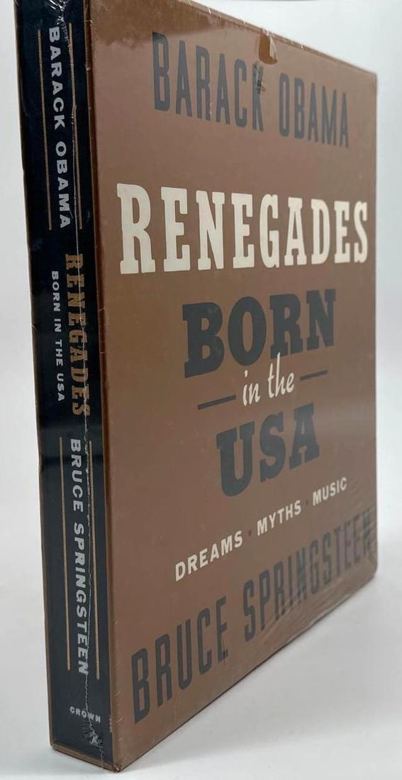 Bruce Springsteen & Barack Obama Signed & Sealed "Renegades Born in the USA" Book: Brown 11" x 9.5" hardcover "Renegades: Born in the USA" book written by 44th President of the United States Barack Obama and musician Bruce Springsteen, and signed by both within. Book is still