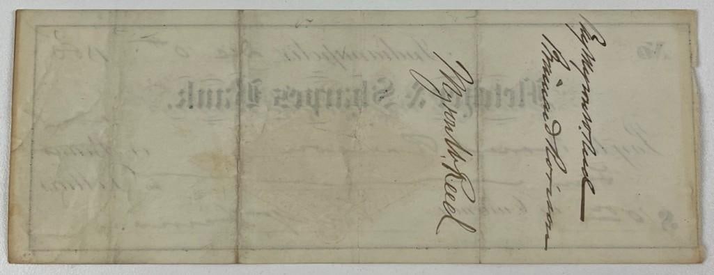 Benjamin Harrison Signed 1880 Check (Third Party) - 2
