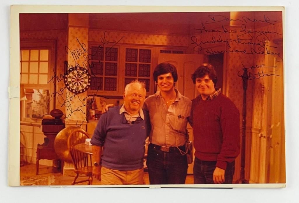 One of the Boys: Nathan Lane & Mickey Rooney Signed 8" x 12" Photo (2 Sigs): Color 8" x 12" photo of characters Jonathan Burns and Oliver Nugent from the television show "One of the Boys" signed in blue ballpoint pen by actors Nathan Lane, who inscribed the message "Dear Mark,