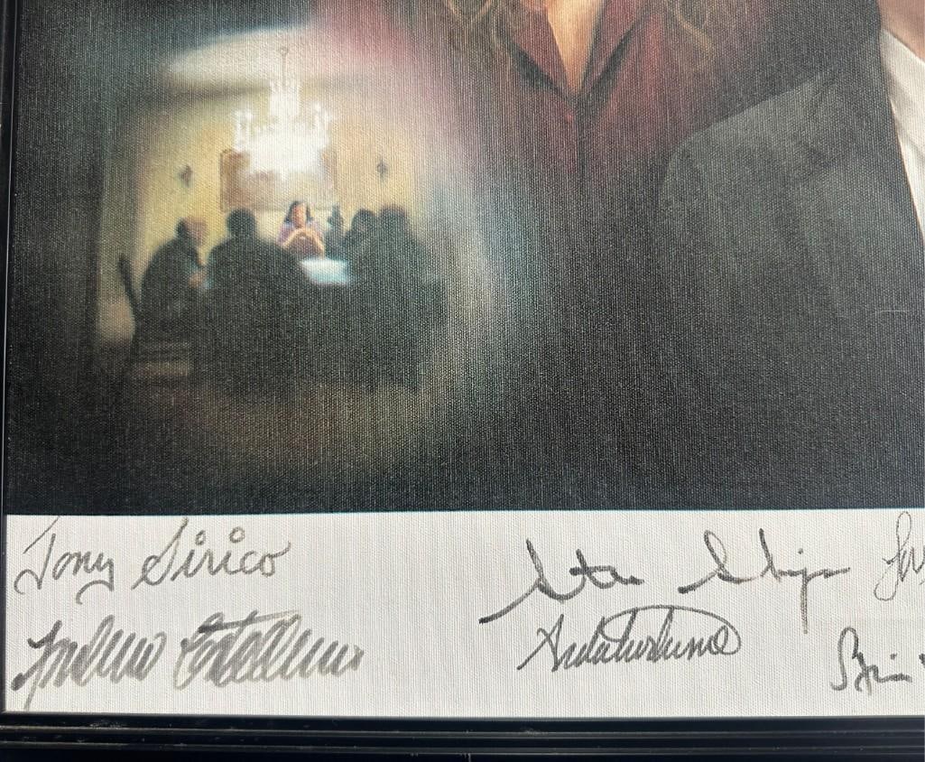 The Sopranos Multi-Cast Signed 32" x 39" Painted Canvas Framed Display (17 Sigs) (Third Party) - 2