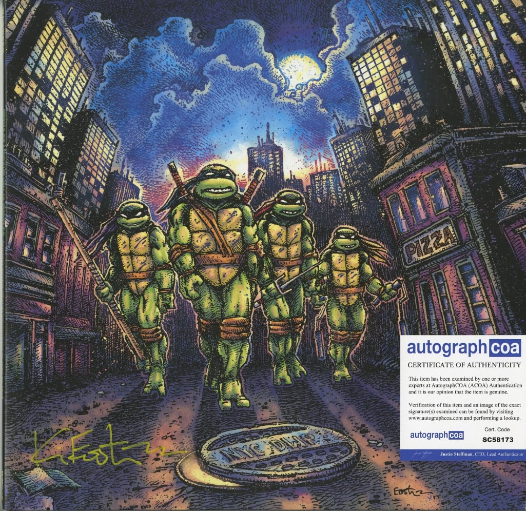Kevin Eastman Signed "Teenage Mutant Ninja Turtles" 1990 Film Soundtrack Album (ACOA) (1 of 2)