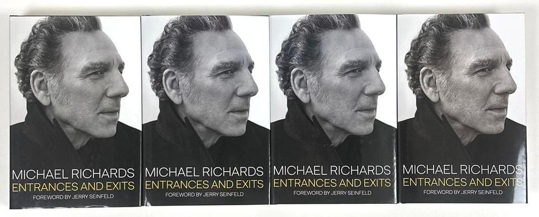 Seinfeld: Michael Richards Signed Lot of (4) "Entrances & Exits" Books (JSA): Group lot of (4) signed black-and-white hardcover 9.25" x 6.25" "Entrances & Exits" books signed on the inside front page in black ballpoint pen by actor Michael Richards. All books in fine condition.