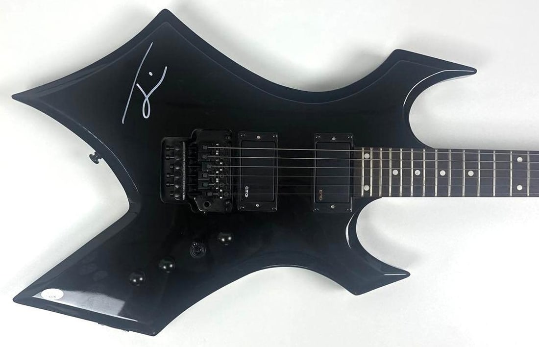 Stranger Things: Joseph Quinn 'Eddie Munson" Signed B.C. Rich Warlock Bronze Series Guitar (JSA): Black B.C. Rich Warlock Bronze Series electric guitar signed on the body in silver felt tip marker by actor Joseph Quinn, best known for his role as Eddie Munson in the hit Netflix series Stranger