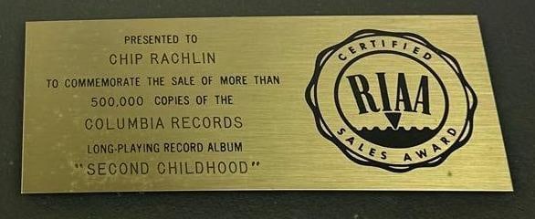 Phoebe Snow "Second Childhood" RIAA Gold Sales Award Presented to Chip Rachlin - 2