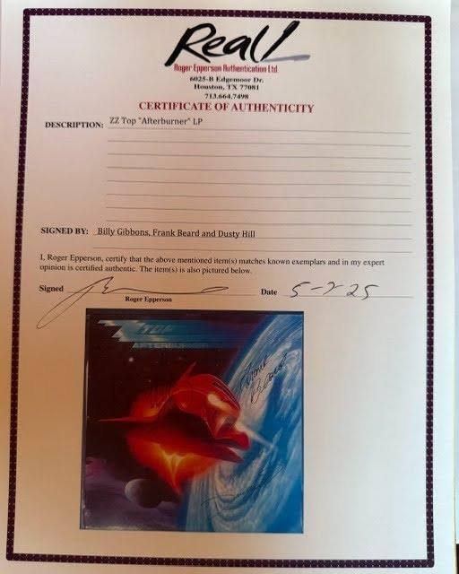 ZZ Top Group Signed "Afterburner" Album (3 Sigs) (Epperson LOA) - 4