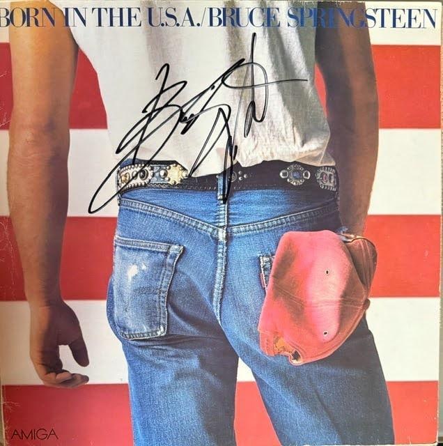 Bruce Springsteen Signed "Born in the U.S.A." Album (Epperson LOA): "Born in the U.S.A." album signed on the cover in black felt tip marker by musician Bruce Springsteen. Measuring approximately 12" x 12", the jacket presents in good overall condition with some genera