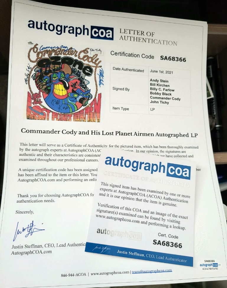 Commander Cody & His Lost Planet Airmen Fully Group Signed "Ozone" Album (6 Sigs) (ACOA) - 2