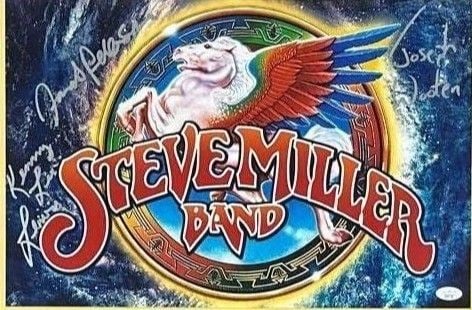 Steve Miller Band Group Signed 12" x 17" Band Logo Photo (3 Sigs) (JSA) - 2