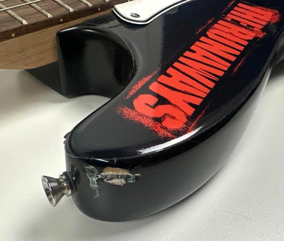 The Runaways: Cherie Currie Signed Cherry Bomb Graphics Stratocaster-Style Guitar (JSA) - 3