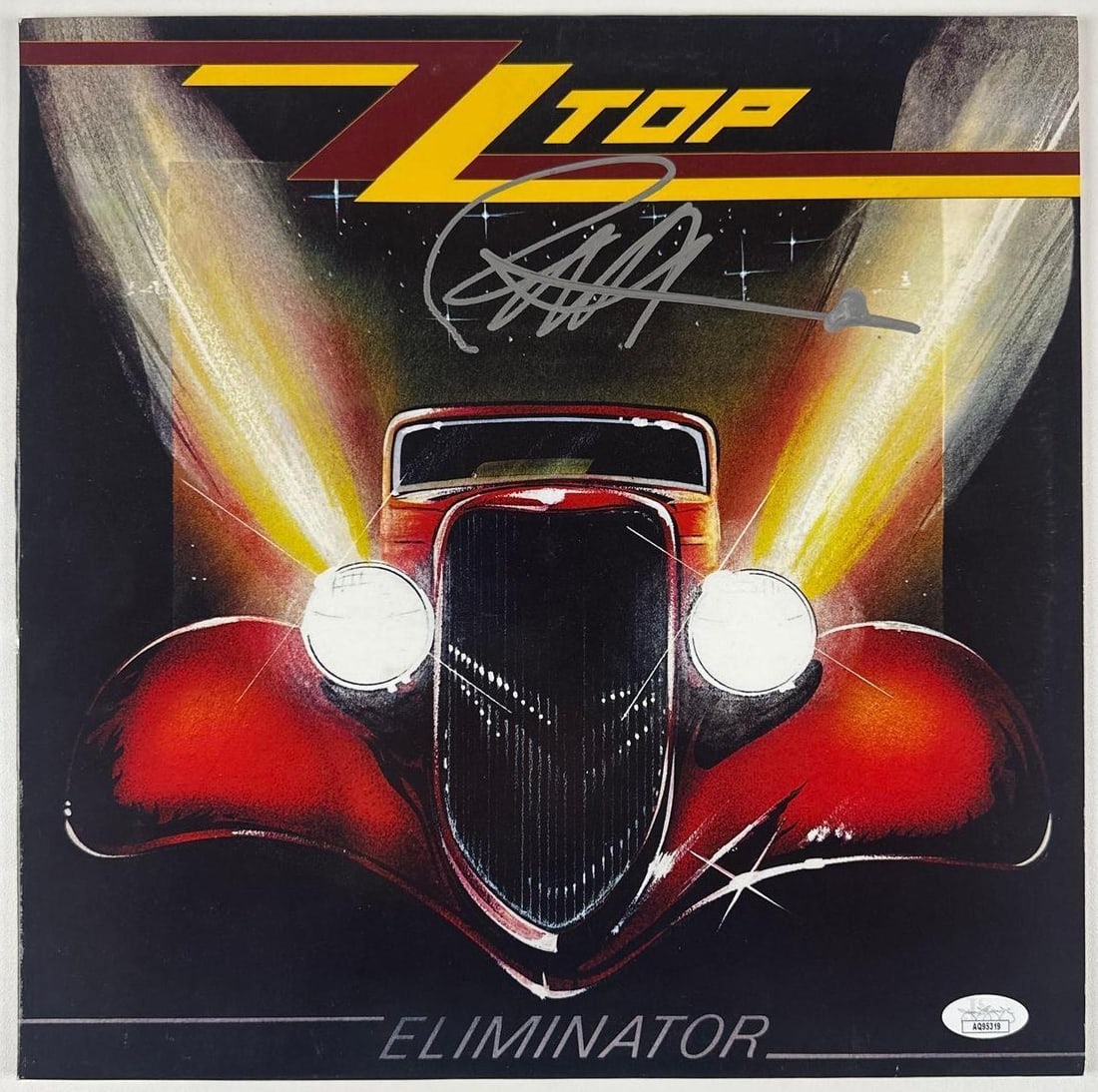 Billy Gibbons Signed ZZ Top "Eliminator" Album (JSA Authentication): "Eliminator" album signed on the front cover in silver paint pen by ZZ Top lead vocalist and guitarist Billy Gibbons. Measuring approximately 12" x 12" and in very good condition with light edge wear