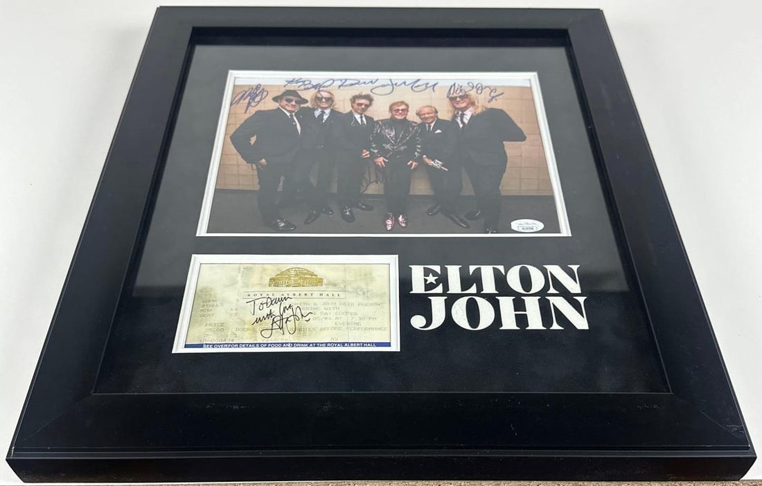Elton John Signed "Royal Albert Hall" Ticket & Multi-Signed 8" x 10" Photo Framed Display (6 Sigs) - 4