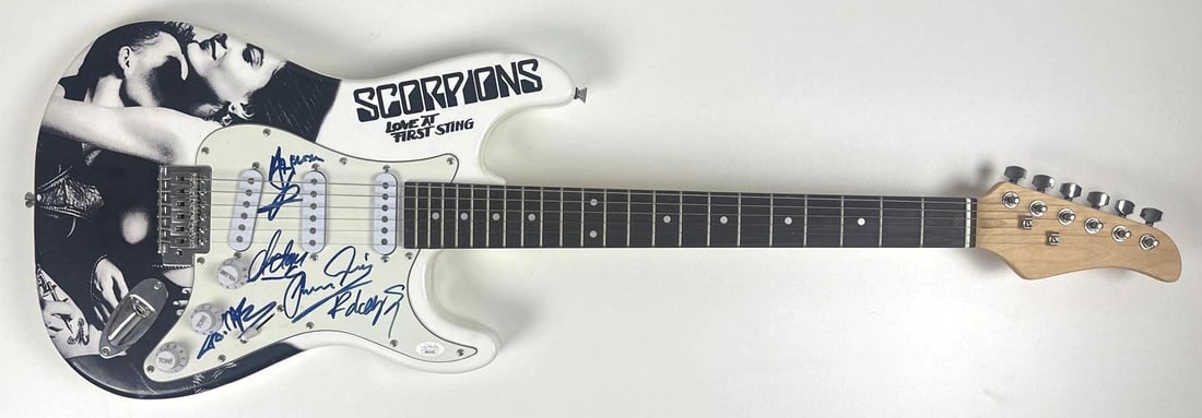 Scorpions Group Signed "Love at First Sting" Custom Graphics Strat-Style Guitar (5 Sigs) (JSA) - 2