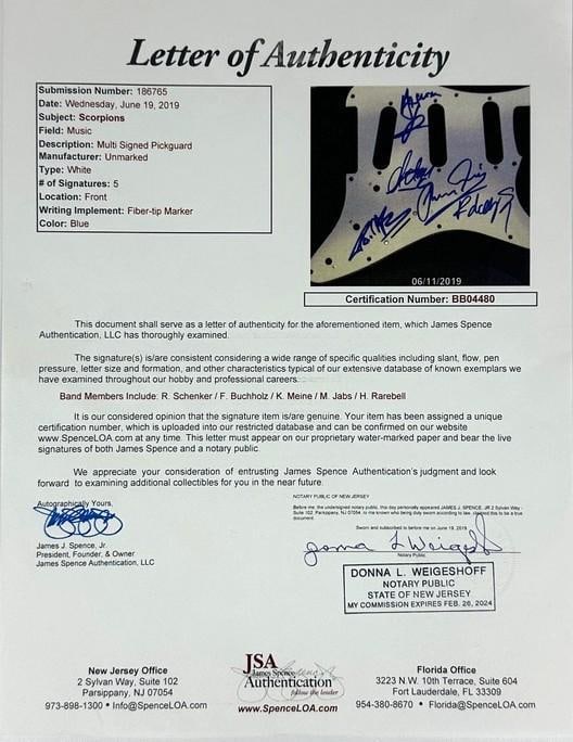 Scorpions Group Signed "Love at First Sting" Custom Graphics Strat-Style Guitar (5 Sigs) (JSA) - 4