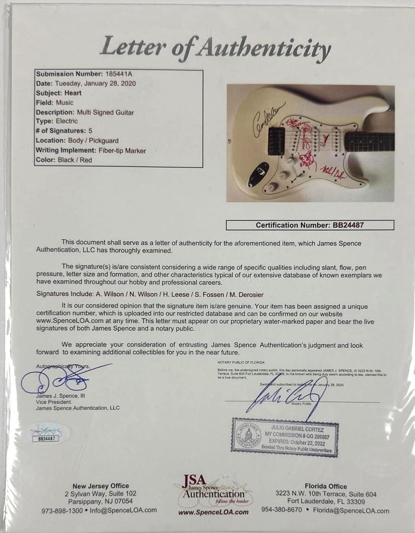 Heart Group Signed Fender Squier Bullet Stratocaster-Style Electric Guitar (5 Sigs) (JSA) - 4