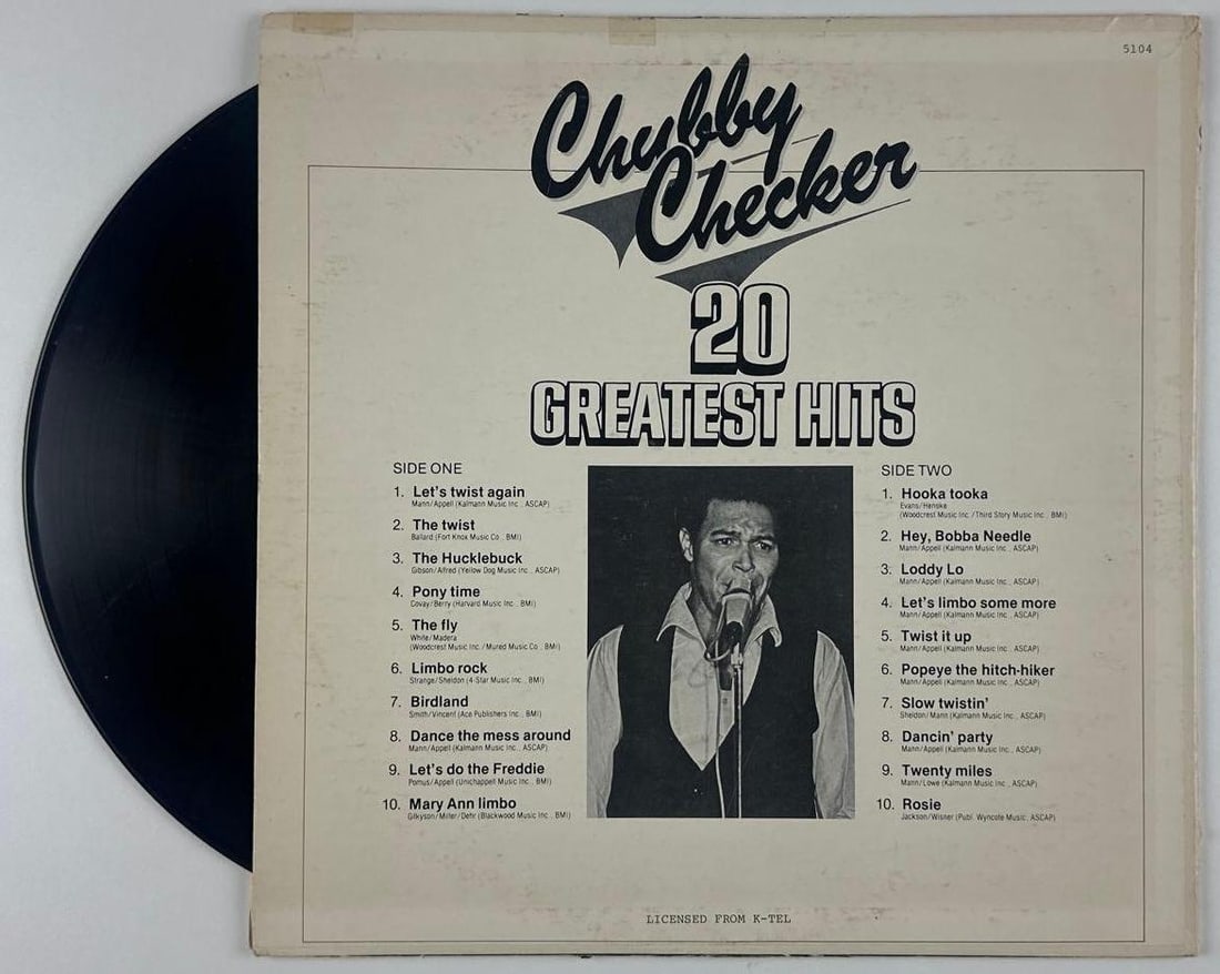 Chubby Checker Signed "20 Greatest Hits" Album (ACOA Authentication) - 2