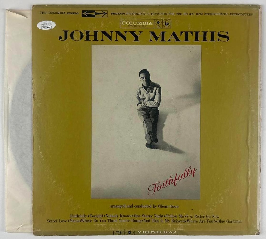 Johnny Mathis Signed "Faithfully" Album (JSA Authentication) - 2