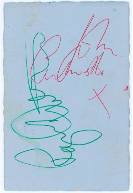 The Who Vintage Original Lineup Signed 6" x 4" Cut Including Keith Moon (JSA Authentication) - 2