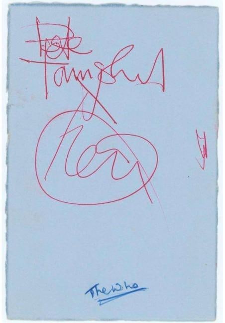 The Who Vintage Original Lineup Signed 6" x 4" Cut Including Keith Moon (JSA Authentication) - 3