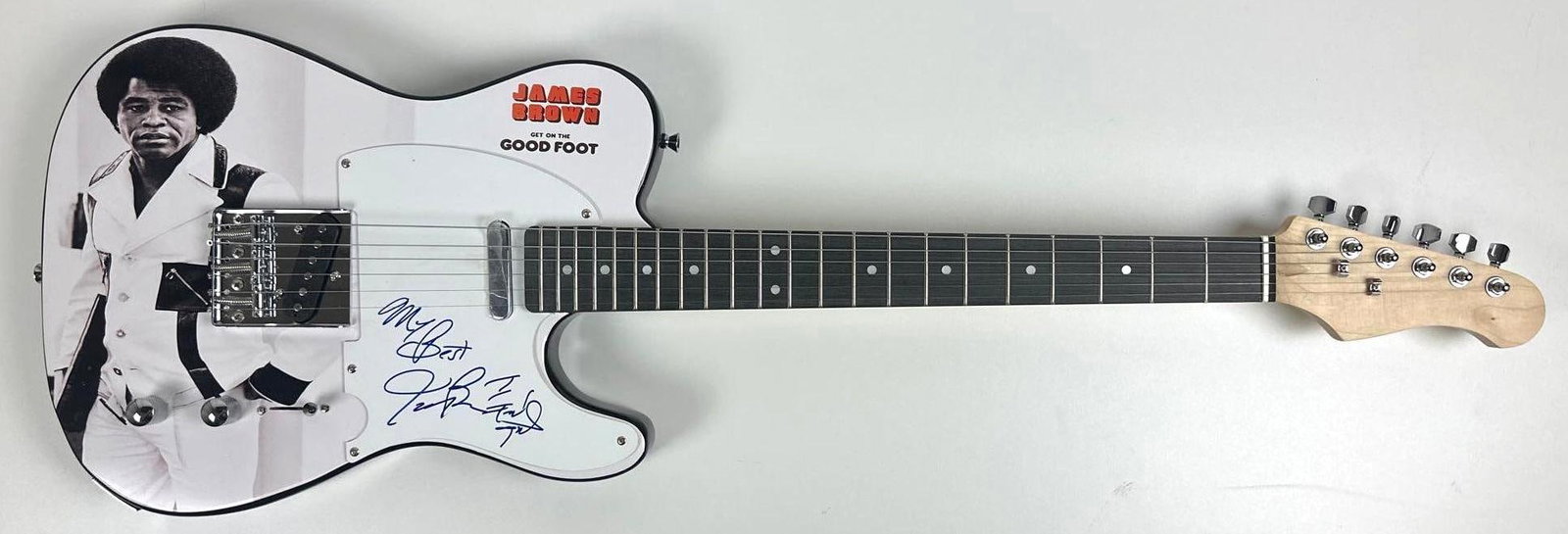 James Brown Signed "Get on the Good Foot" Custom Graphics Telecaster-Style Guitar (JSA Auth.) - 2